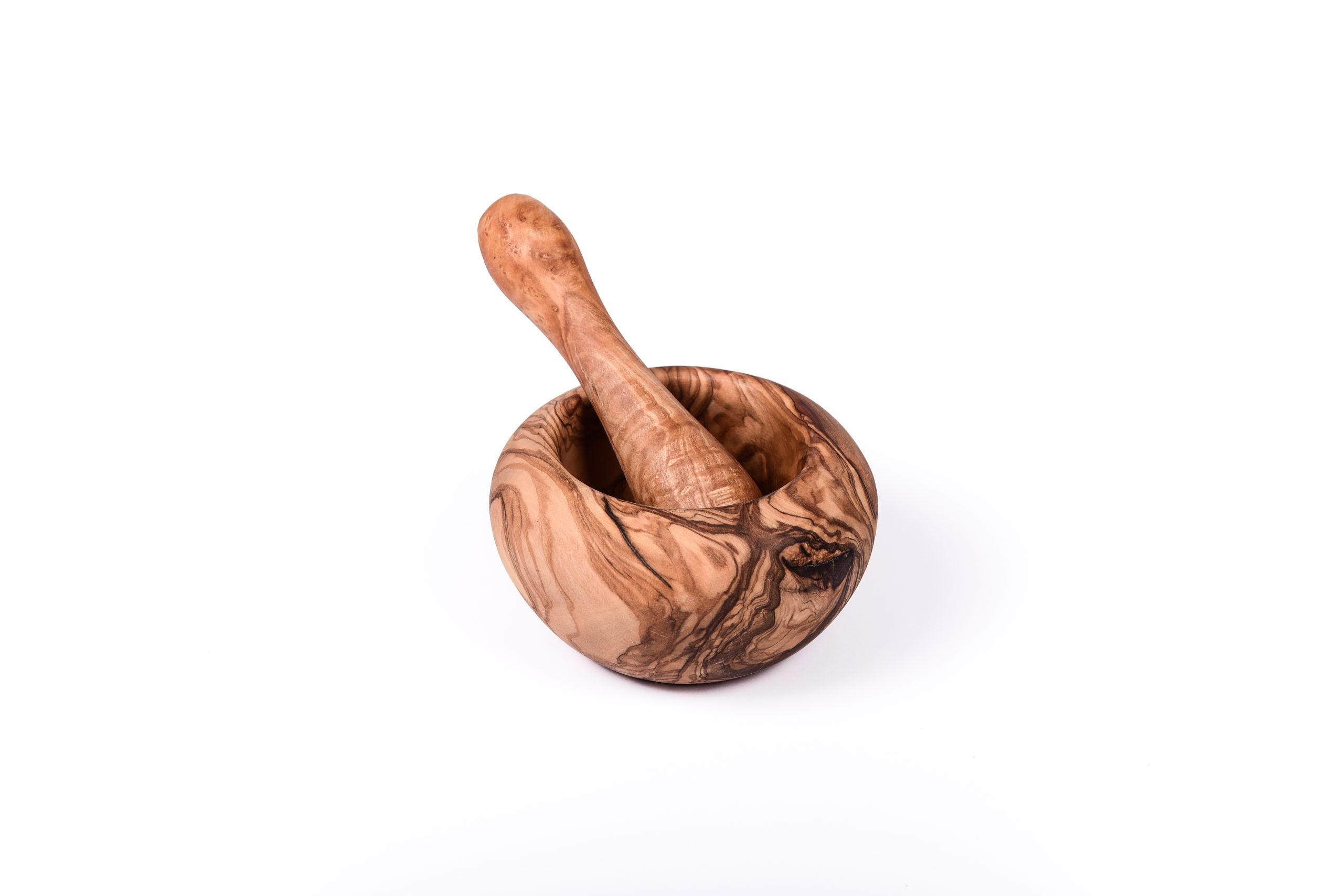 Olive Wood Mortar and Pestle Smooth Style