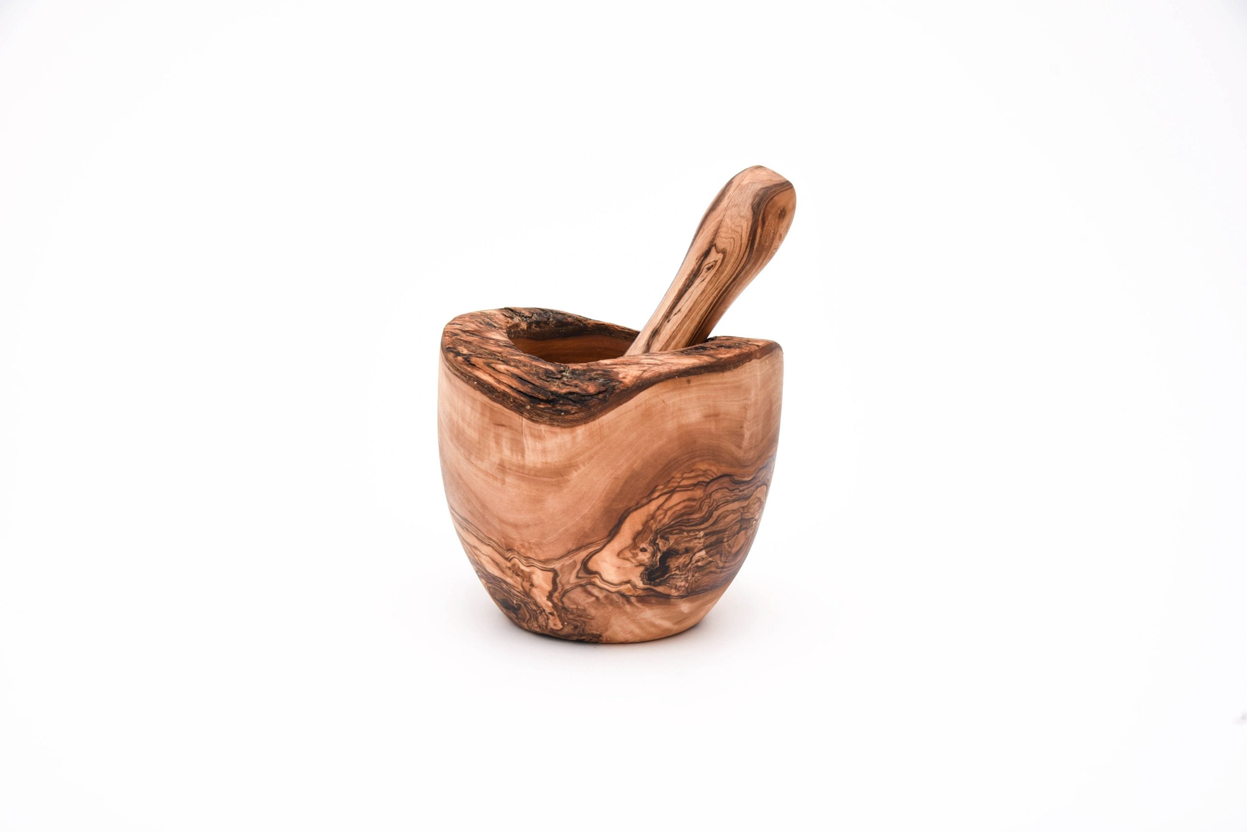 Olive Wood Mortar and Pestle Natural Style