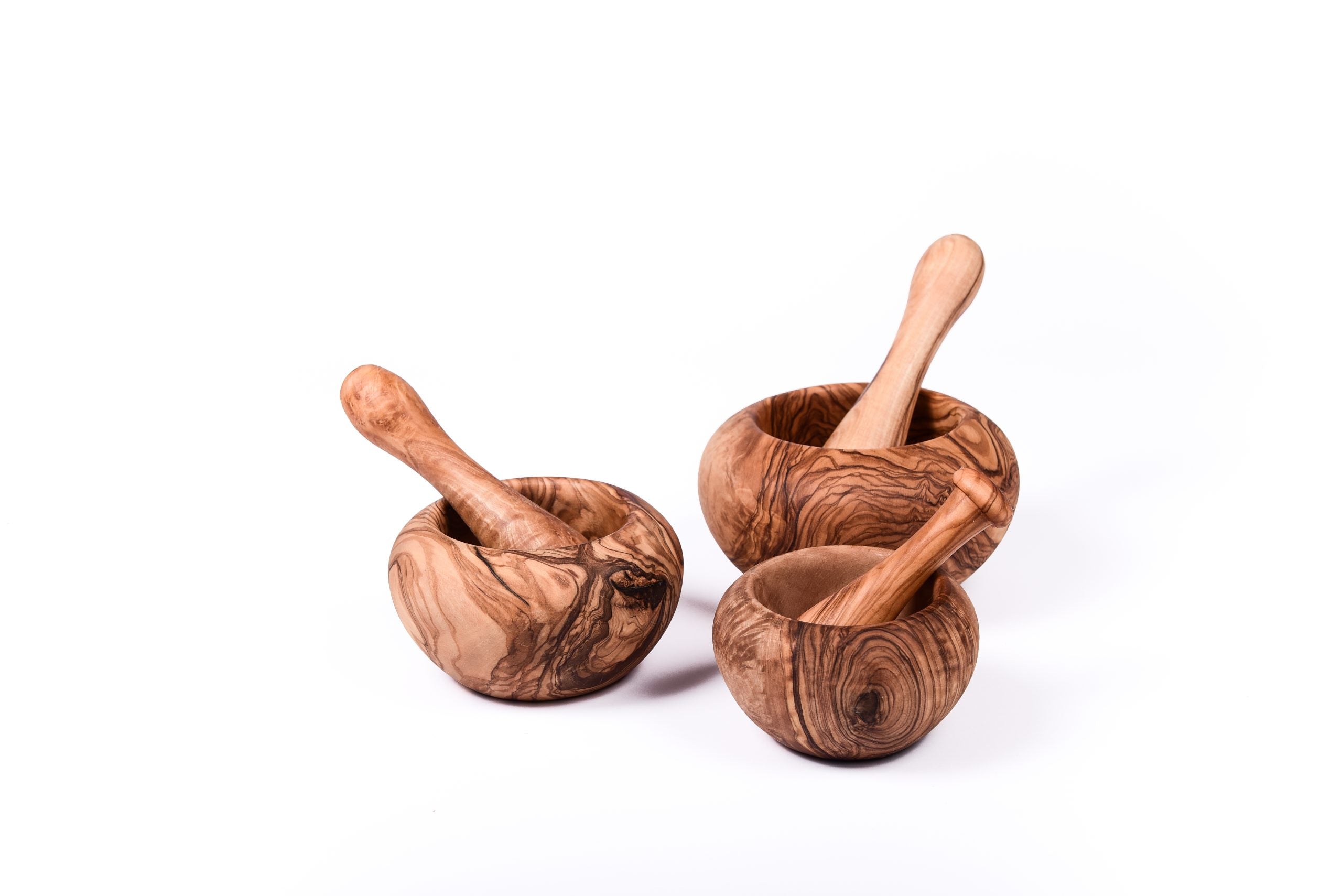 Olive Wood Mortar and Pestle Smooth Style