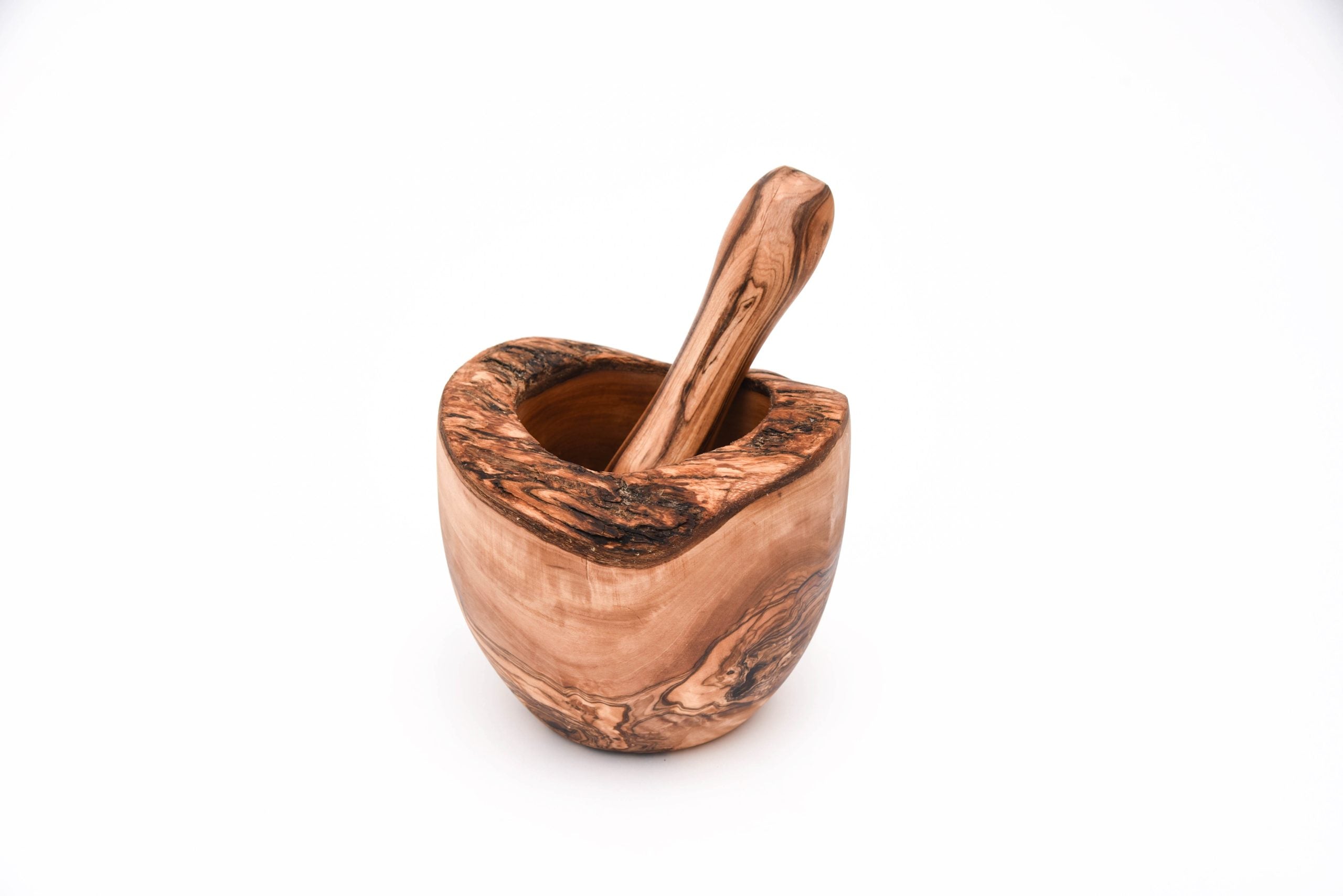 Olive Wood Mortar and Pestle Natural Style