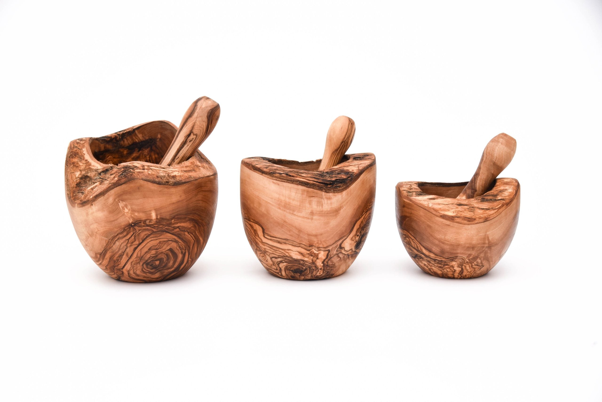 Olive Wood Mortar and Pestle Natural Style