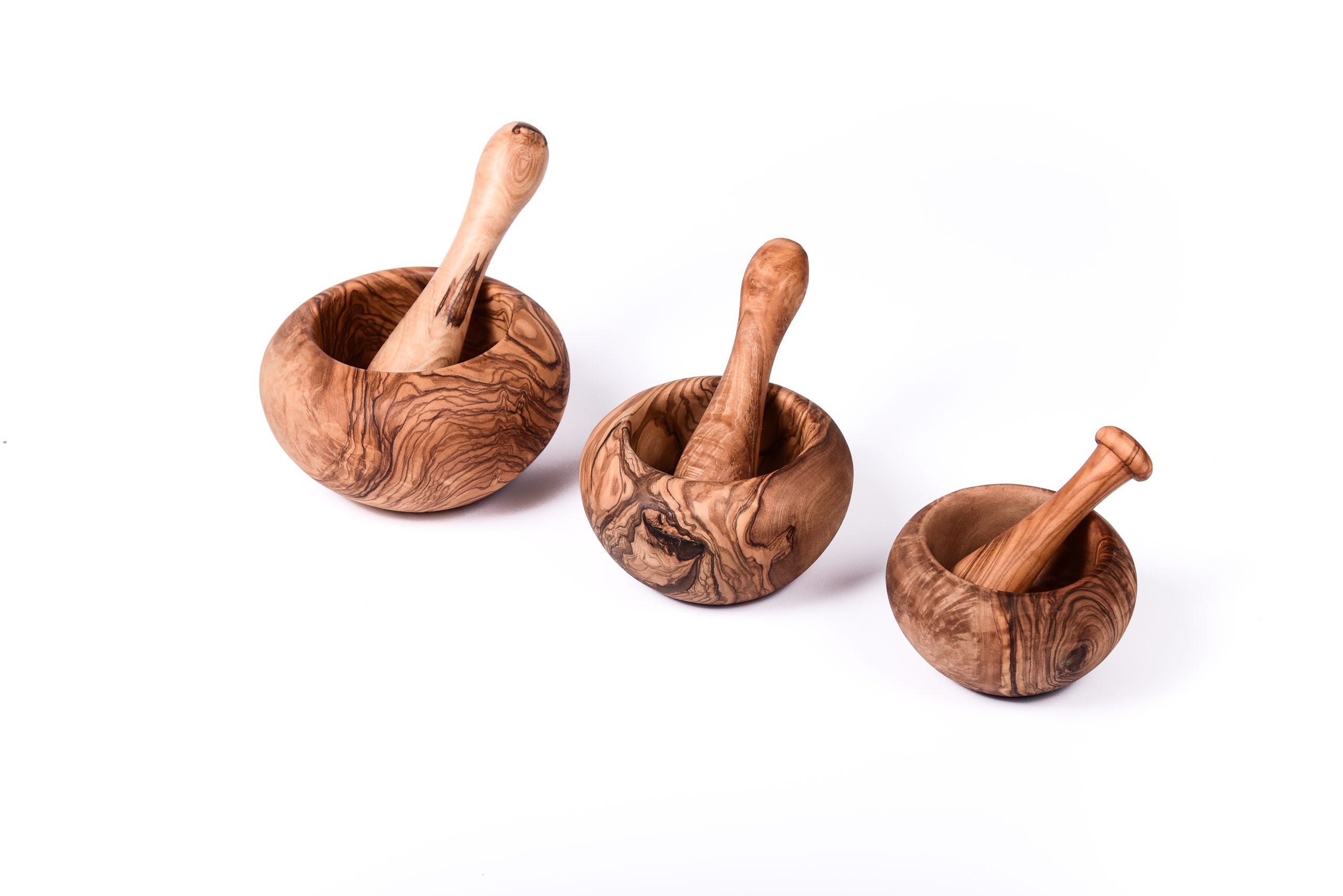 Olive Wood Mortar and Pestle Smooth Style